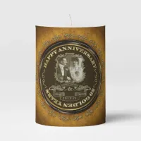 Vintage 50th Anniversary ID195 Pillar Candle