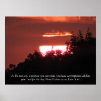 Rest Dear Soul, Pink Sunset Quote  Poster