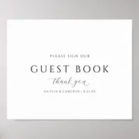 Elegant Wedding Guestbook Elegant Calligraphy Sign