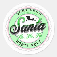 Sent from the Desk of Santa Stamp  Classic Round Sticker