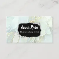 *~* Soft Turquoise Blue  Bling Diamond Abstract Business Card