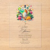 Transparent Mexican Fiesta Taco 'Bout a Shower Acrylic Invitations