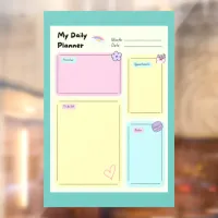 Colorful Pastel Kawaii Cute Daily Planner Window Cling