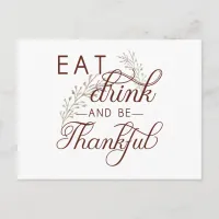 eat drink and be thankful postcard