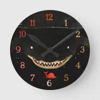 Big Dark Shark Round Clock