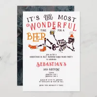 Christmas July Skeleton Summer Ween Beer Birthday Invitation