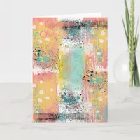 Pastel Grunge Abstract Birthday Card