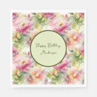 Pastel Flowers Alcohol Ink Illustration  Napkins