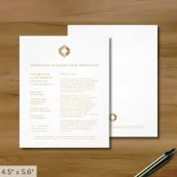 Professional White Gold Logo Flyer