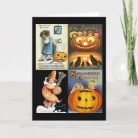 Vintage Jack o'Lantern & Kids Montage Halloween Card