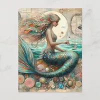 Mermaid Collage Postcard