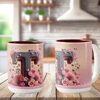 Valentine Day 3D A to Z Alphabet Coffee Mug