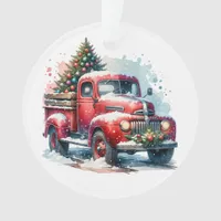 Old-Fashioned Christmas Vintage Red Truck Ornament