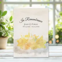 Yellow Daffodils Watercolor Funeral Service Folded Program