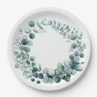 Eucalyptus leaves botanical Wedding Paper Plates