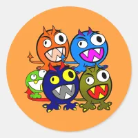 Halloween Monster Friends Classic Round Sticker