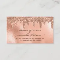 Eyelash Extension Aftercare Instruction Glitter Business Card