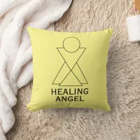 Solar Plexus Chakra Yellow Healing Angel Throw Pillow