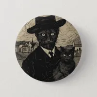 Goth Cat Vincent Van Gogh Black cats Button