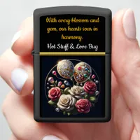 Glistening jewels and roses in lavish celebration zippo lighter