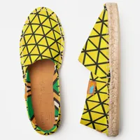 Black and Yellow Geometric Triangles Espadrilles