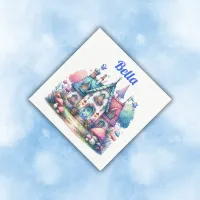 Pink & Blue Fairy Cottage Core Monogram on White | Napkins