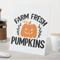 Farm Fresh Pumpkins Pedestal Sign