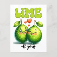 Lime All Yours Funny Punny Valentine Postcard