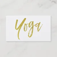 ** Yoga Instructor Teacher Gold White Modern Business Card