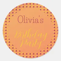 Orange Sherbet Sprinkle Birthday Sticker