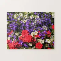 Purple, Red, and White Annual Flowers Jigsaw Puzzle