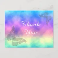 [Rainbow Mist] Colorful Butterflies Thank You Postcard