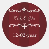 red  Wedding Monogram stickers