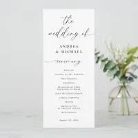 Modern Romantic Delicate Elegant Wedding Program