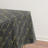 Black Gold Christmas Typography Pattern#36 ID1009 Tablecloth