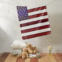 Modern Embossed American Flag Baby Blanket