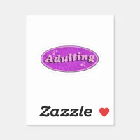 Cheeky Adulting Retro Decal Nostalgia Fun Oval Sti