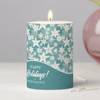 Stylized Starfish & Sand Dollars Pattern#25 ID1009 Pillar Candle