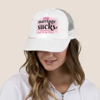 Marriage Sucks! Funny Divorce Announcement Party Trucker Hat