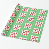 Green and Red Country Patch Christmas Gift Wrap