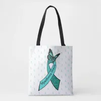 Myasthenia Gravis Awareness Ribbon Butterfly Tote