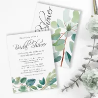 Greenery Blue Watercolor Eucalyptus Bridal Shower Invitation