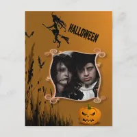 Photo Frame, Witch, Jack o' Lantern Postcard