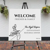 Elegant Chic Modern Rehearsal Dinner Welcome Sign