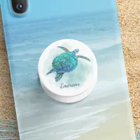 Personalized Sea Turtle Ocean Watercolor PopSocket