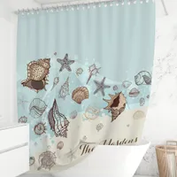 Personalized Seashells And Sand Coastal Beach Shower Curtain