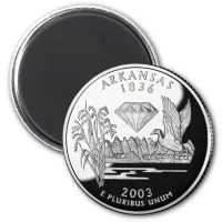 Faux Arkansas State Quarter Crater of Diamonds Magnet
