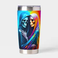 Skeletons Wrapped in a Rainbow Insulated Tumbler