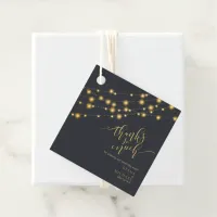 Modern String Lights Wedding Thanks Gold ID585 Favor Tags