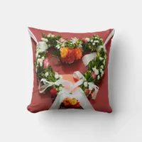 Flower Heart Wreath Valentine Pillow